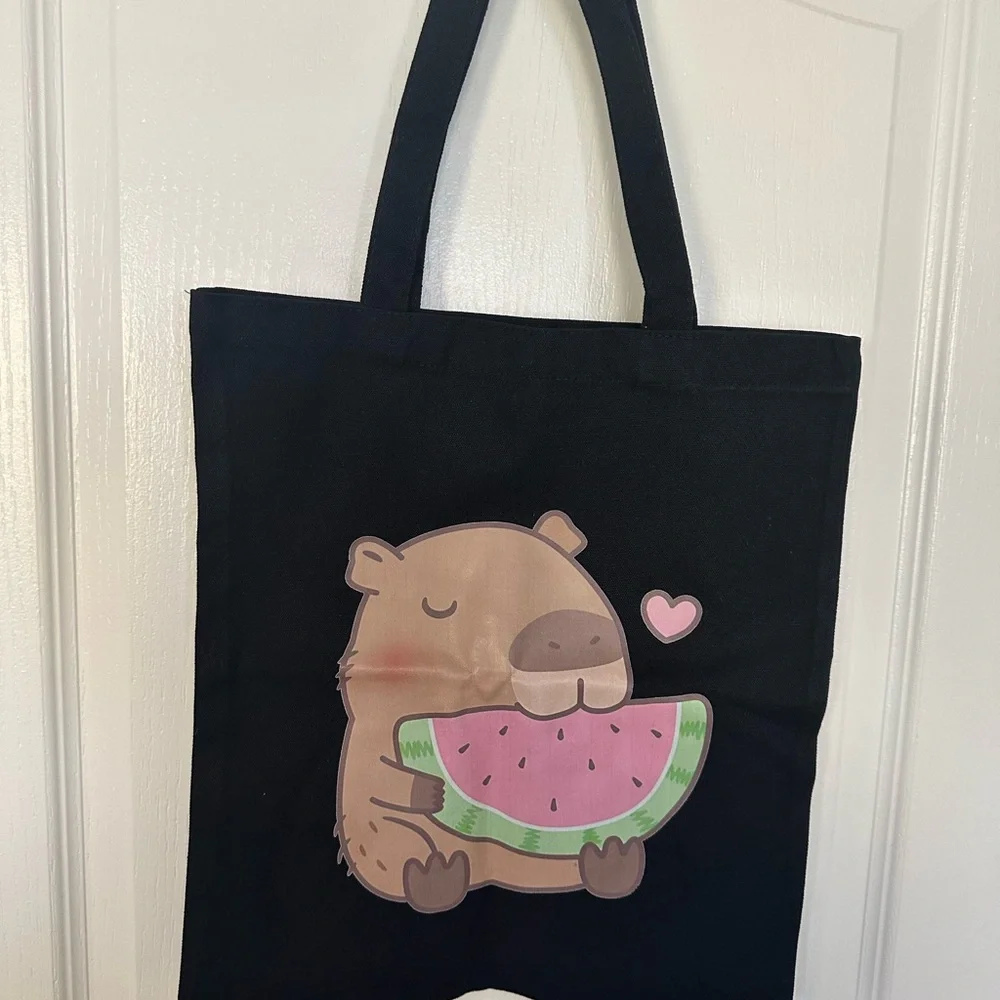 ⚡️NWT Cute Capybara Tote ,T-Shirt Set and capybara keychain
